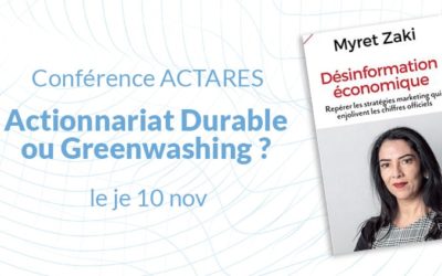 Conférence ACTARES : Actionnariat Durable ou Greenwashing ? le je 10 nov.